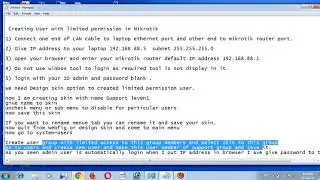 Creating Limited permission user on Mikrotik Router OS