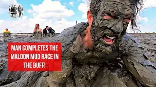 Man completes the Maldon Mud Race in the buff!