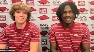 Isaac TeSlaa, Andrew Armstrong give thoughts on Arkansas football spring practice