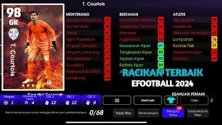 Racikan Terbaik T. Courtois 98 Max Level Rating Efootball Mobile 2024