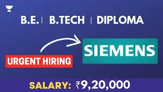 SIEMENS Multiple Vacancies | Salary Upto ₹9.2 LPA | Permanent Job | Job Alerts