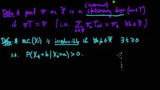 (ML 18.3) Stationary distributions, Irreducibility, and Aperiodicity