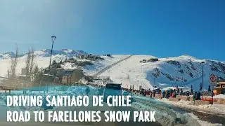 Driving in Santiago de Chile: Road to Farellones Snow Park (with chill music) | 4K 50fps