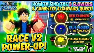 How to Find ALL 3 FLOWERS in Blox Fruits! (Race V2 Guide)