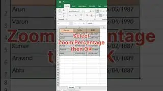 Shortcut Key of Zoom in MS Excel l Excel Tricks 