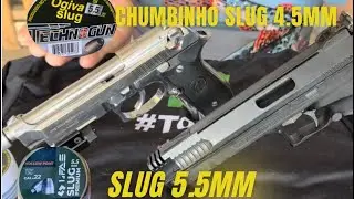 🔥 TESTE DE SLUG EM PISTOLAS DE CANO CURTO – 4,5mm vs 5,5mm🔥