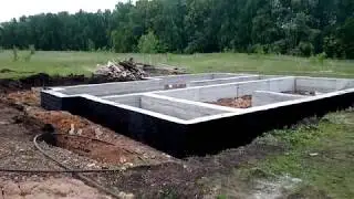 Строительство фундамента под коттедж часть2