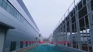 Some warehouse workshop building with steel structure installation
