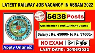 Northeast Railway Recruitment 2022 | Indian Railway Recruitment 2022 | assam job news today