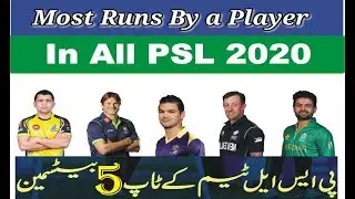 Top 5 Batsman most leading runs scorer in HBL PSL 2020 || Top 5 leading Runs scorer batsmen PSL 5