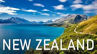 FLYING OVER NEW ZEALAND - Relaxing Music & Amazing Beautiful Nature Scenery For Stress