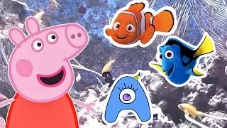 Свинка Пеппа гуляет по аквариуму. Рыбки, морские коньки, акулы! СамиСамиТВ