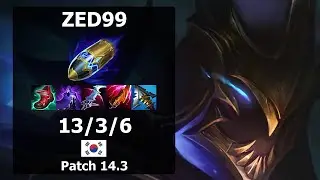 Zed99 Zed TOP VS Jax| Patch 14.3 KR Challenger