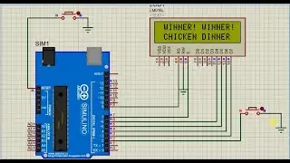 Simple Arduino LCD Game proteus simulation