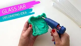 DIY 🫙😻 Glass jar decorating idea with hot glue