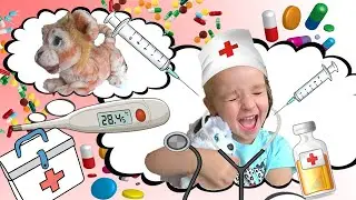 Super Ксю лечит Симбу от простуды | Обзор детского набора ветеринара от Супер Ксю