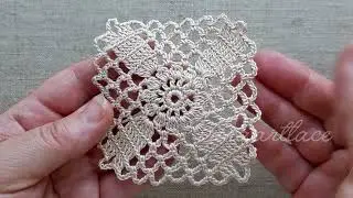 ✅ Ажурный квадрат крючком ☘ Crochet lace square motif ☘Joining