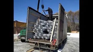 Разгрузка сетки Vakila.ru с фиксированным узлом из кузова фургона