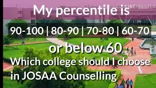 Engineering Colleges for percentile 60-100 and below 60 | Which College you have to choose for JOSAA