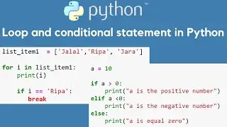 loop (for, while) and conditional statement (if, elif, else) in python
