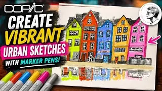 How to Create VIBRANT Urban Sketches with Marker Pens!