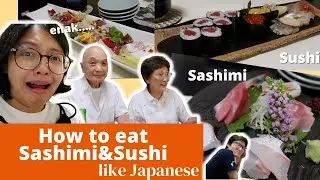 Makan SASHIMI dan SUSHI beneran ala orang Jepang!| How to eat sashimi like Japanese!