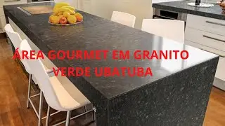 Bancada Área Gourmet em Granito Verde Ubatuba