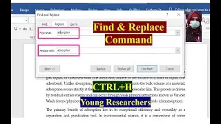 MS Word Part 20 | How to Find and Replace Words Automatically in Word | CTRL+H | Young Researchers