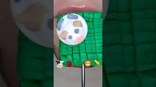 ASMR Satisfying Eating Emoji Foods 🐄🌿🌽 #asmr #emojichallenge #youtubechamps