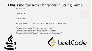 3304. Find the K-th Character in String Game I  #leetcode #javaprogramming #dsa #dsalgo  #strings
