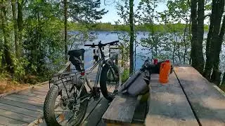 Roughly 20 kilometers solo Fatbike hike in summery beautiful Eastern Finland in May 2023.