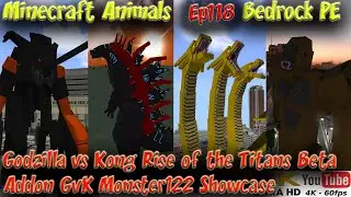 Godzilla vs Kong Rise of the Titans Addon GvK Monster122 Godzilla Addon MCPE Minecraft Animals Ep118