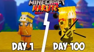 I Survived 100 Days as NARUTO UZUMAKI in HARDCORE Minecraft!