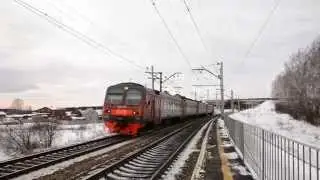 Электропоезд ЭД4М-1037/1038 с громким тифоном