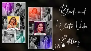 Inshot Black and White Colourful Video Editing | multiple photos frame reels video editing Inshot