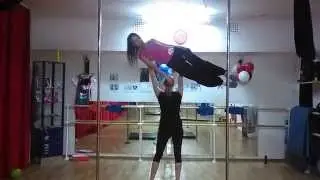 Beautiful girl overhead lift