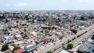 Circle view in Ghana-Accra. Drone shots