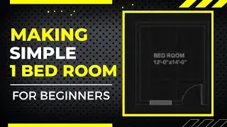 Making  simple One Bed Room Plan(12'-0"X14'-0")