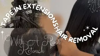 TAPE-IN Hair Extensions REMOVAL from Natural Hair W/ Root Retouch
