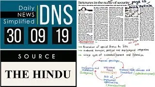 Daily News Simplified 30-09-19 (The Hindu Newspaper - Current Affairs - Analysis for UPSC/IAS Exam)