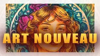 ART NOUVEAU PAINTING - A WONDERFUL WOMAN PORTRAIT STENCIL ART PROCESS