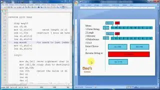 80386 Assembly Program for String Manipulation Operation | Accept | Length | Reverse | Palindrome