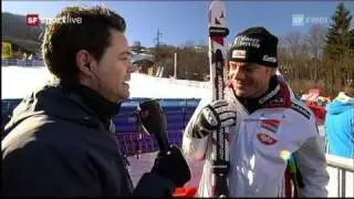 Didier Cuche ***WINNER*** Downhill Chamonix, 29.01.2011 (+Interviews)