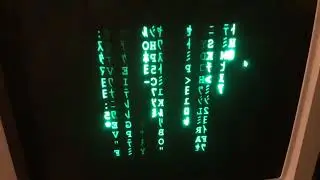 Matrix Digital Rain on an actual monochrome green screen with long persistance phosphors
