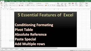 Top 5 Features of excel #Conditional formatting #Pivot table #Excel