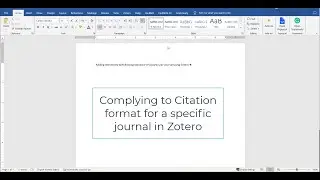 Adopting Citation Style for Selected Journal using Zotero