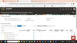 Implementation Project for tracking Setups in Oracle Fusion Cloud | CRM | HCM | ERP | SCM