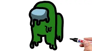 How to Draw an Among Us Character with Drip Effect