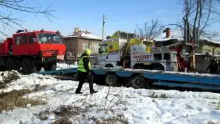 Евакуация на Татра 815 8х8 и 60т платформа 27.01.2016