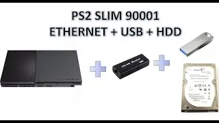 PS2 Slim 90001 - MOD Interno Router + HDD + USB